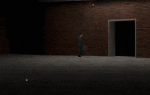 G-man из Half Life изредка появляется и уходит в тайную дверь