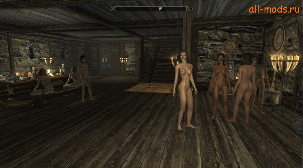 Skyrim - полный дом голых девушек.
