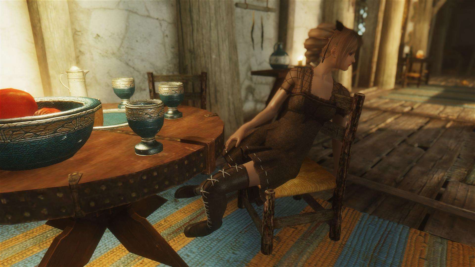 Skyrim - Новая поза на стуле для героя.