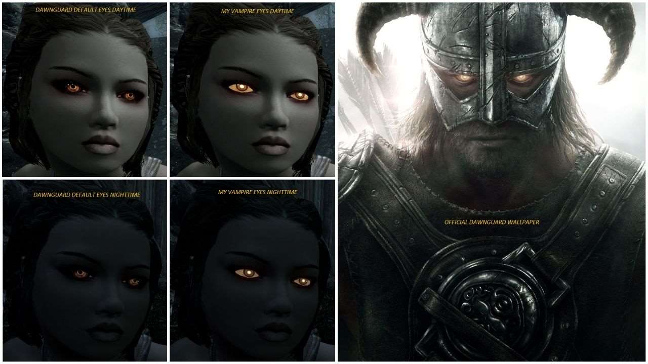Skyrim - глаза вампиров Dawnguard как на артах/в трейлере.