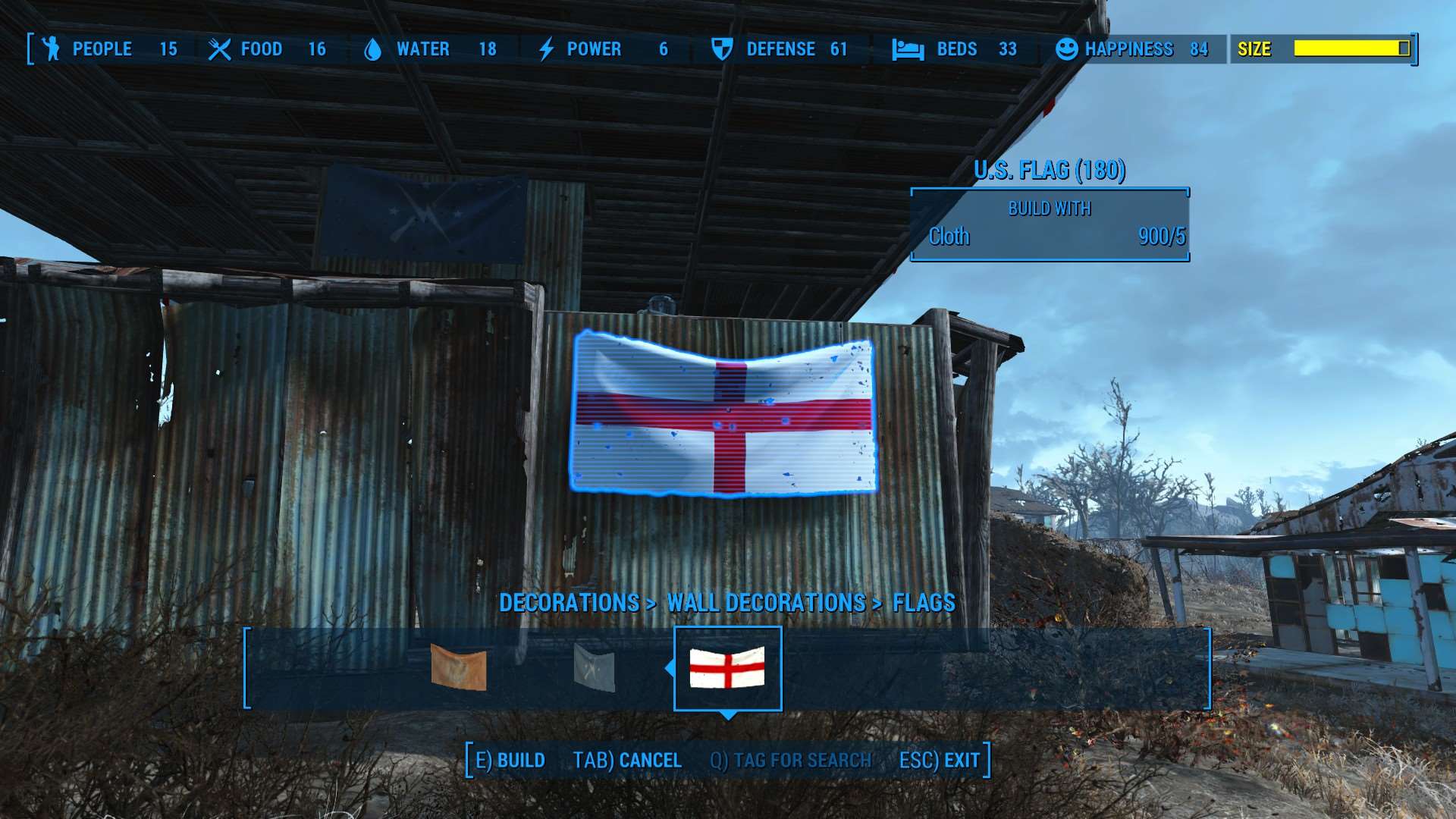 Fallout 4 как соорудить сигнальный флаг фото 1