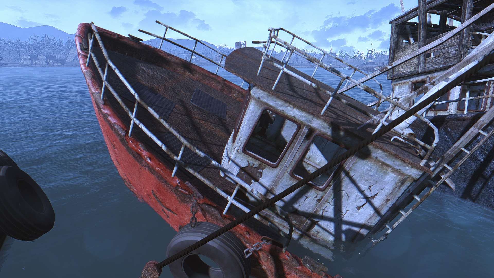Fallout 4 Boat. Фоллаут 4 корабль пиратов. Корабль в городе Fallout 4. Fallout 4 Wood Boat. Игра разрушение кораблей