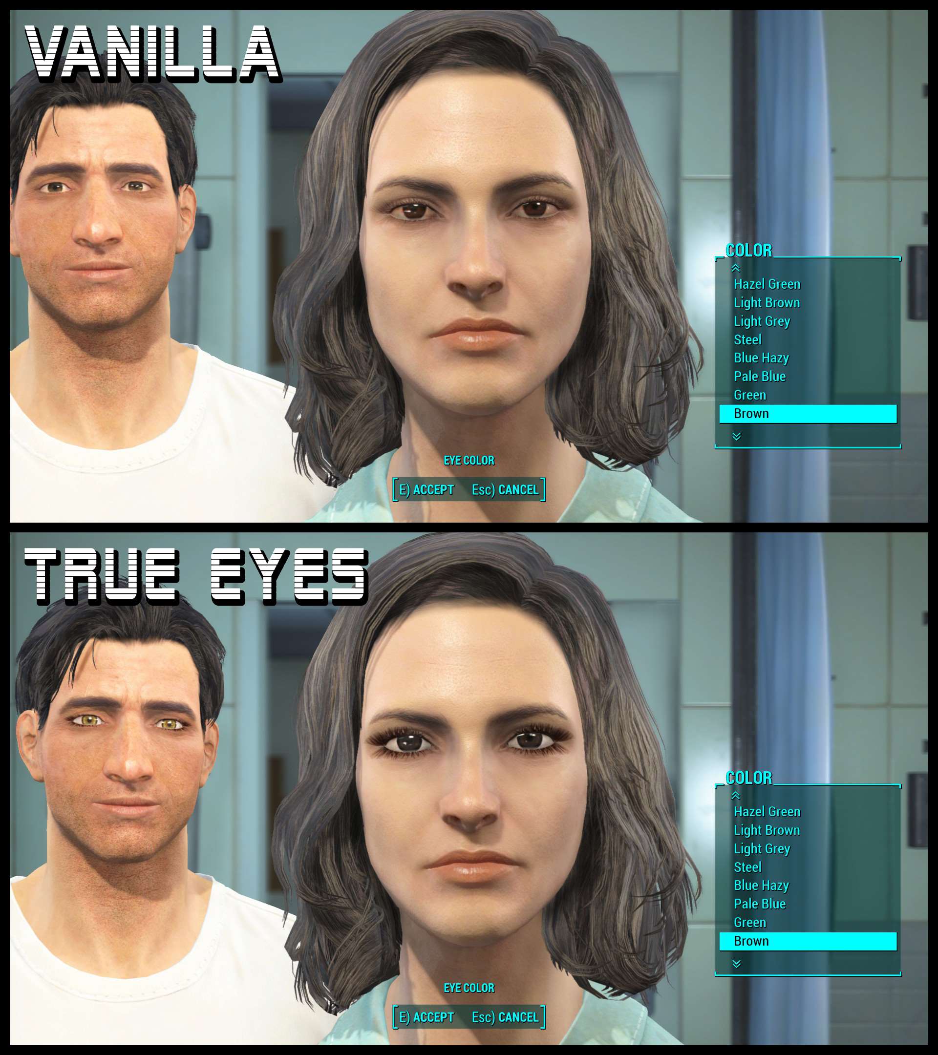 Fallout 4 как изменить цвет глаз фото 25