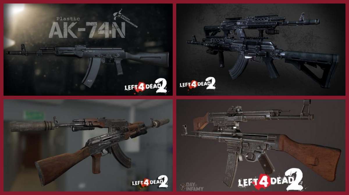 Left 4 Dead 2 - новые модели оружия - STG 44, АК-74М, АК-74, АКМ, АК-12, АК-104,  АК-9