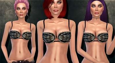Sims 4 — Gold Hand of the Devil Spikes Bra | The Sims 4 моды
