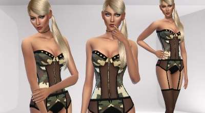 Sims 4 — Камуфляжное белье (Camouflage Lingerie) | The Sims 4 моды