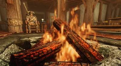 Skyrim — Новые текстуры горящих дров | Skyrim моды