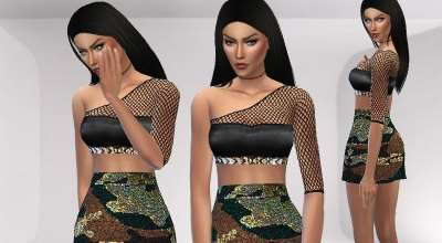 Sims 4 — Камуфляжная одежда (Camouflage Dress) | The Sims 4 моды
