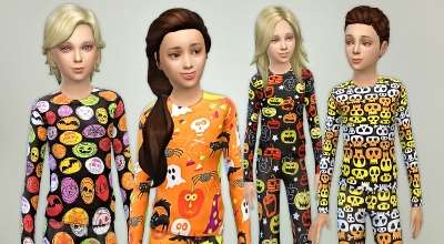 Sims 4 — Детские пижамы на Хэллоуин (Halloween Pajama — Set)