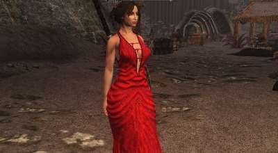 Skyrim — Красное платье (Red dress UNP) | Skyrim моды