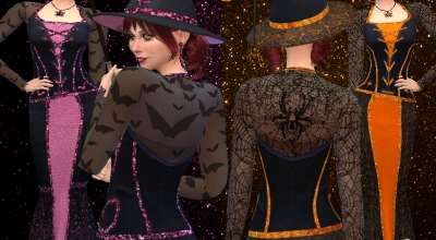 Sims 4 — Платье ведьмы (Sparkling Witches Gown)