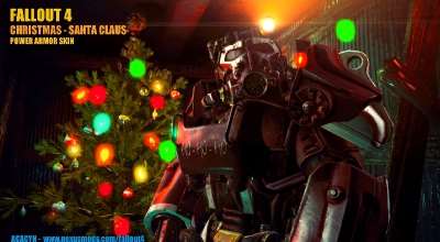 Fallout 4 — Силовая броня Санты (Christmas — Santa Claus Power Armor) | Fallout 4 моды