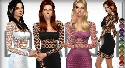 Sims 4 — Платье-сетка (Net Dress) | The Sims 4 моды