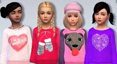 Sims 4 — Набор милых детских свитеров (S4 Sweet Child Sweaters) | The Sims 4 моды