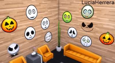Sims 4 — Декоративные наклейки на Хэллоуин (Halloween Stickers SET)