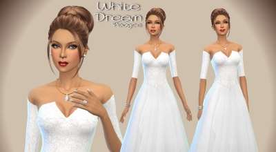 Sims 4 — Платье «Белый сон» | The Sims 4 моды