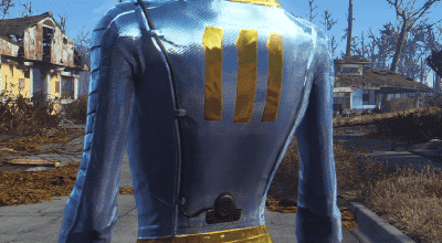Fallout 4 — Sci-fi ретекстур комбинезона убежища (Sci-Fi Shiny) | Fallout 4 моды