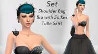 Sims 4 — «шипастый набор» (SET bag, bra, skirt) | The Sims 4 моды