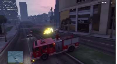 GTA 5 — Стреляющая пожарка (Firetruck Shoots Explosive Rounds)