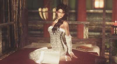 Skyrim — Бальное платье Трисс из Witcher 3 + 8 разных цветов (для UNP) | Skyrim моды