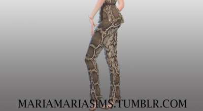 Sims 4 — Брюки из змеиной кожи (MariaMaria Python Pants)